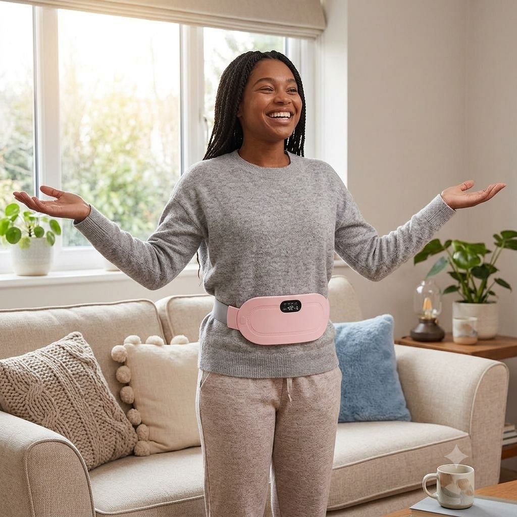 CEINTURE CHAUFFANTE & MASSANTE MENSTRUELLE | SOULAGEMENT IMMÉDIAT DES RÈGLES DOULOUREUSES