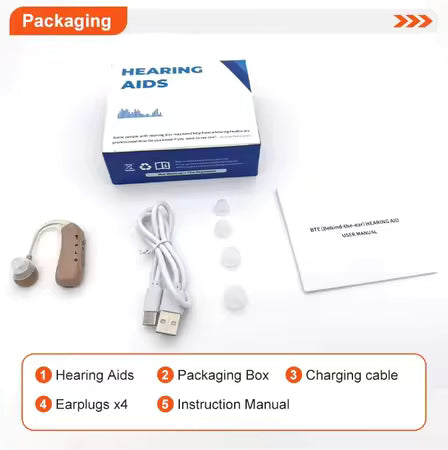 AIDE AUDITIVE RECHARGEABLE - CONVIENT POUR : PERTE AUDITIVE SÉVÈRE